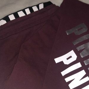 Victorias Secret Pink Maroon Joggers